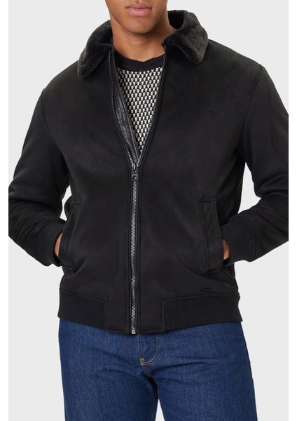 Soft Shearling Regular Fit Yumuşak Tüylü Ceket Yaka Mont M5BL43W2302 Erkek Mont M5BL43 W2302 Jblk