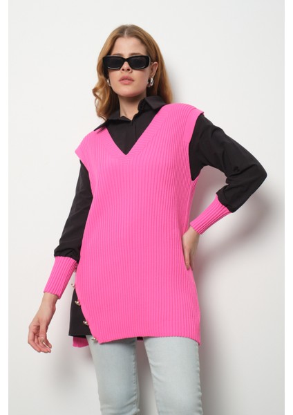 Fitilli Triko Süveterli Gömlek Ikili Kombin modelleri