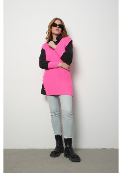 Fitilli Triko Süveterli Gömlek Ikili Kombin