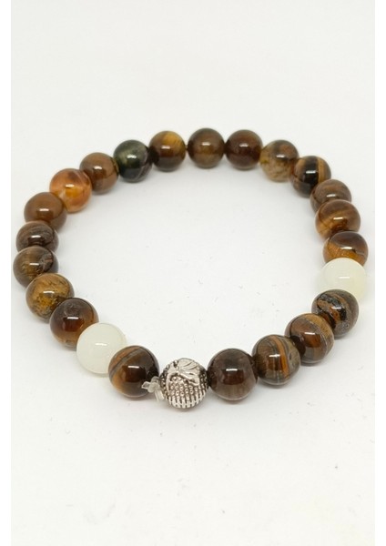 Kaplan Gözü ve Ay Doğal Taşlı Bileklik