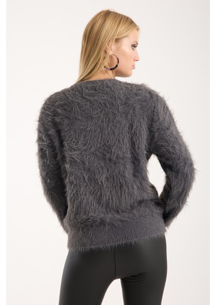 Kadın Füme Sakal Iplik Bisiklet Yaka Triko Kazak indirimleri