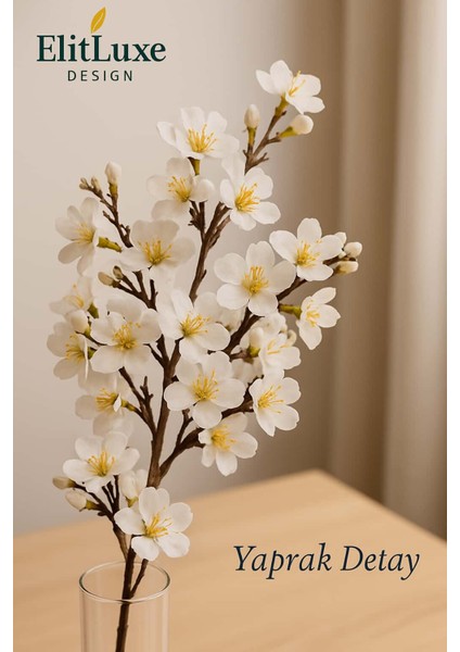 77 cm Gerçek Dokulu Kiraz Çiçeği Dalı – Soft Krem / Beyaz – Vazo Için Dekoratif Yapay Çiçek – Masa, Konsol ve Salon Aranjman Dalı fiyatları