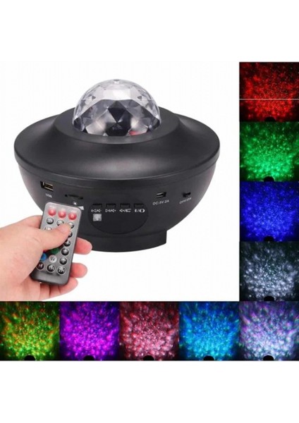 Yıldızlı Gökyüzü Projektörü Uzaktan Kumandalı Çocuklara Özel Şarjlı