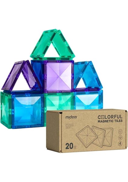 Renkli Magnetic Bloklar - Soğuk Renkler 20 Parça