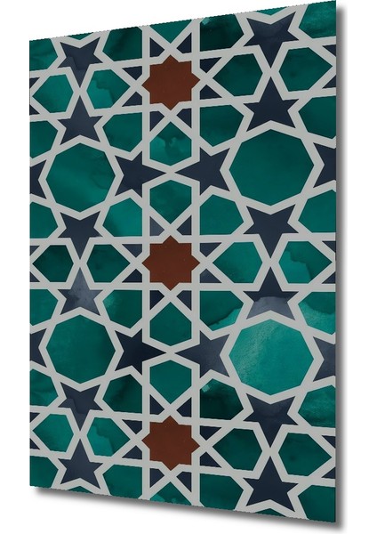 Geometrik Desen Sulu Boya Görünümlü Dekoratif Ahşap Tablo Dikdörtgen Tablo modelleri