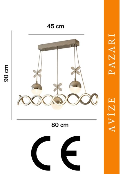 Neo Sarı Kaplama Sıralı 3 Toplu 3 Renk Modüllü Ledli Avize fırsatları