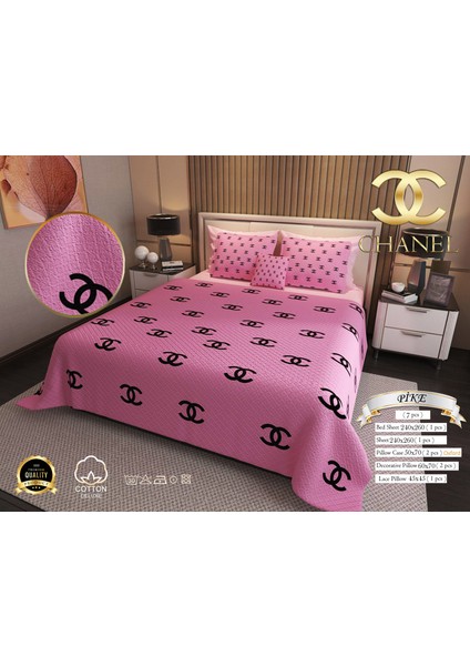 Çift Kişilik Pike Takımı Pamuklu Kumaş Jakar Dokuma Kapitone Dikişli 3D Dijital Baskılı 7 Parça-Lüks Duvet Cover Set Model fiyatları