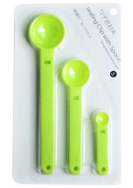 Ölçme Kaşıklı Poşet Klipsi 3'lü Paket