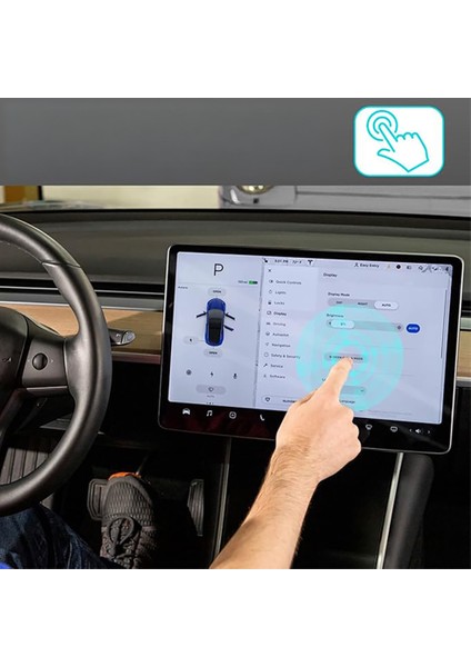 Tesla Yeni Model Y 2in1 Araç Multimedya Ekran Koruyucu Uygulama Aparatlı Zore Premium Mat Temperli Cam Ekran Koruyucu indirimleri