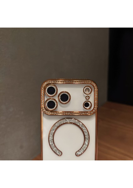 Iphone 17 Air Uyumlu Şeffaf Taşlı Magsafe Özellikli Kılıf fırsatları