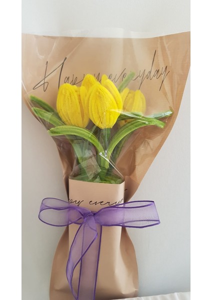 Lale Çiçek Buketi – El Yapımı Hediyelik Aranjman