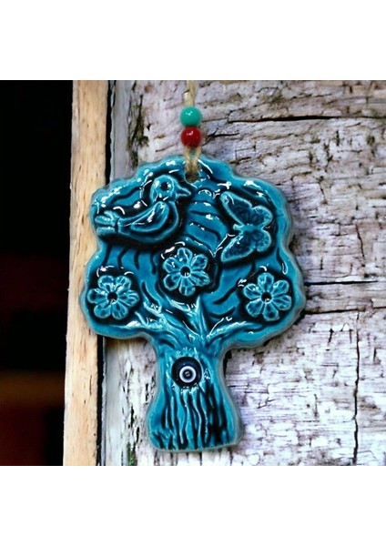 Seramik Kuşlu Nazar Boncuklu Ağaç Modelli Duvar Süsü fiyatları