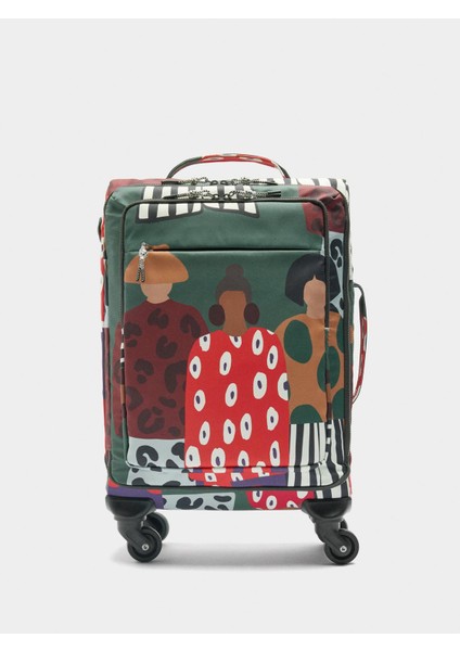 Desenli Teknik Kumaş Seyahat Valizi