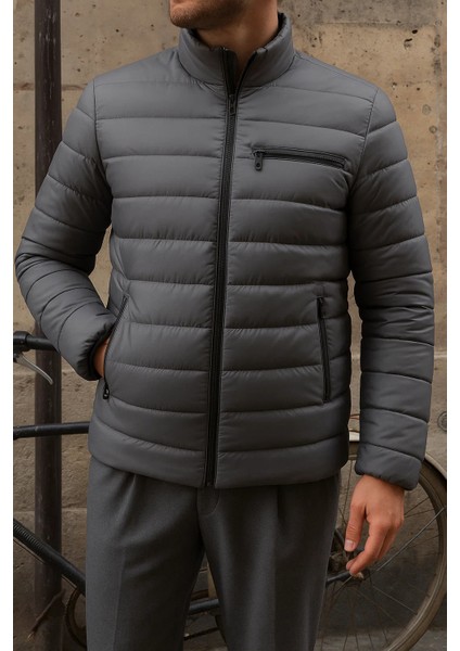 Erkek Kışlık Slim Fit Günlük Füme Şişme Mont fiyatları