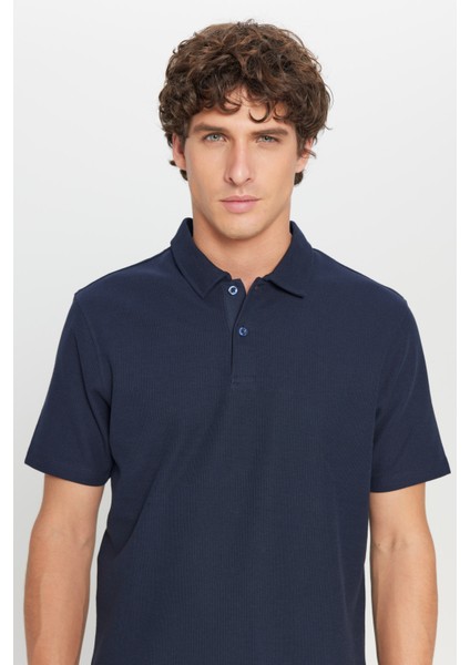 %100 Pamuk Slim Fit Dar Kesim Polo Yaka Jakarlı Triko Tişört fırsatları