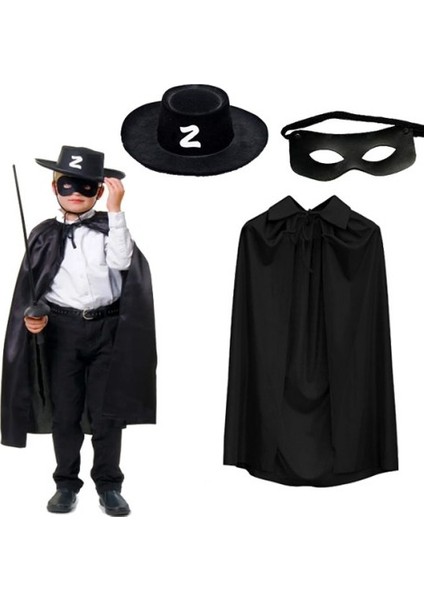 Zoro Pelerin Şapkası ve Maske Seti Çocuk Boy