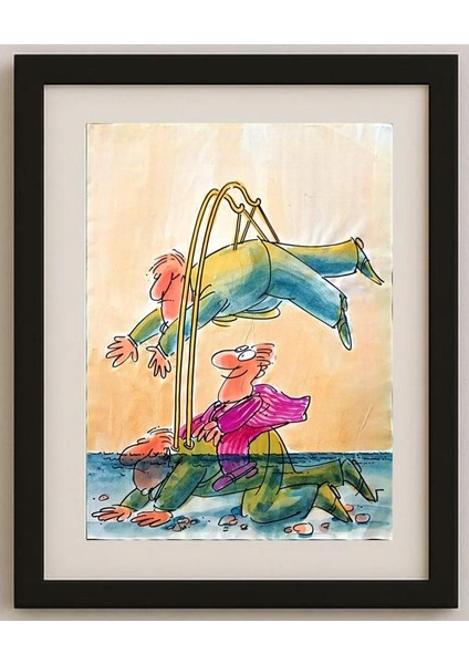 Ignjat Gatalo 43x30cm Orijinal Karikatür Tablo