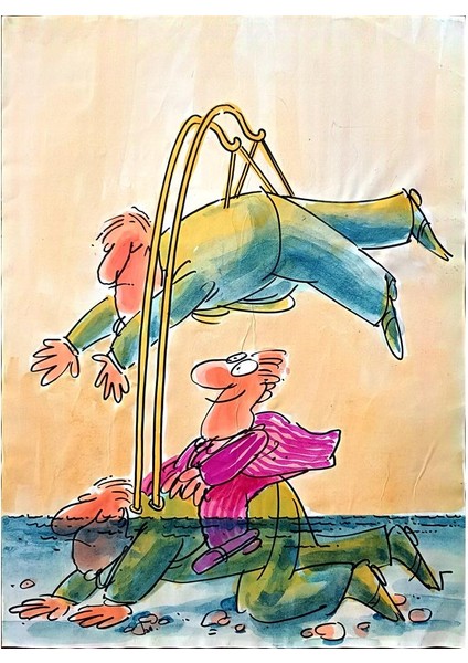 Ignjat Gatalo 43x30cm Orijinal Karikatür Tablo modelleri