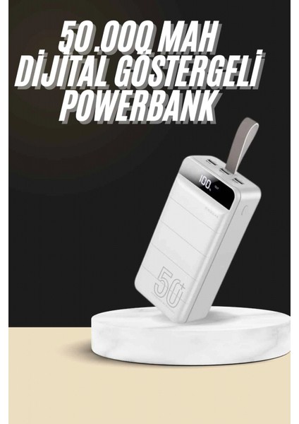 Hızlı Taşınabilir 50.000 Mah Powerbank LED Ekran Android ve Ios Uyumlu