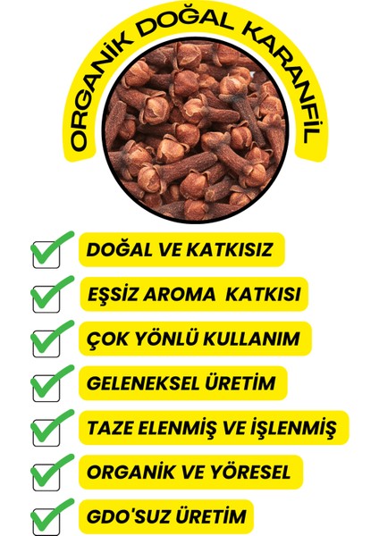 Karanfil - ( Elenmiş, Çöpsüz, Iri Taneli ) 25GR fırsatları