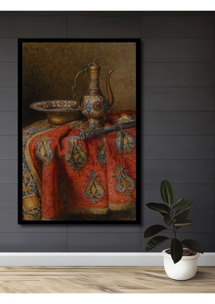 Osmanlı Desenli Sulu Boya Görünümlü Ahşap Dekoratif Tablo Dikdörtgen Tablo fiyatları