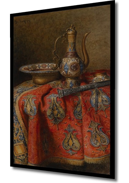 Osmanlı Desenli Sulu Boya Görünümlü Ahşap Dekoratif Tablo Dikdörtgen Tablo indirimleri