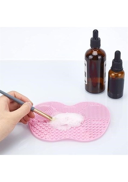 Sıladanal® Pratik Kolay Makyaj Fırçası Temizleme Matı Aparatı Aleti
