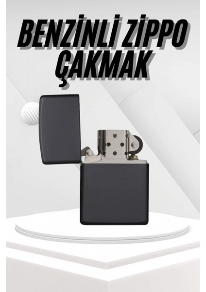 Hediyelik Zarif Zippo Model Siyah Benzinli Çakmak