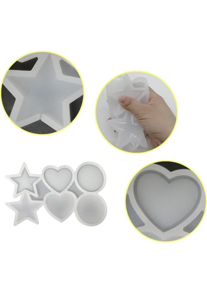 Silikon Çok Şekilli Lolipop Kalıbı (Yıldız, Yuvarlak, Daire) - Şeker & Çikolata Kalıbı indirimleri