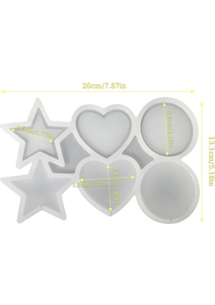 Silikon Çok Şekilli Lolipop Kalıbı (Yıldız, Yuvarlak, Daire) - Şeker & Çikolata Kalıbı