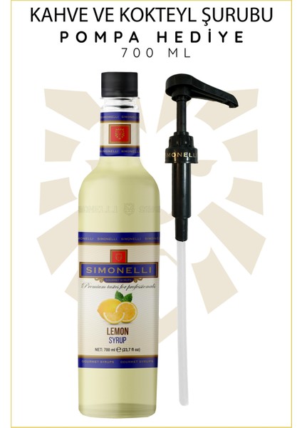 Kahve ve Kokteyl Şurubu Limon 700 ml + Pompa Simonelli fiyatları