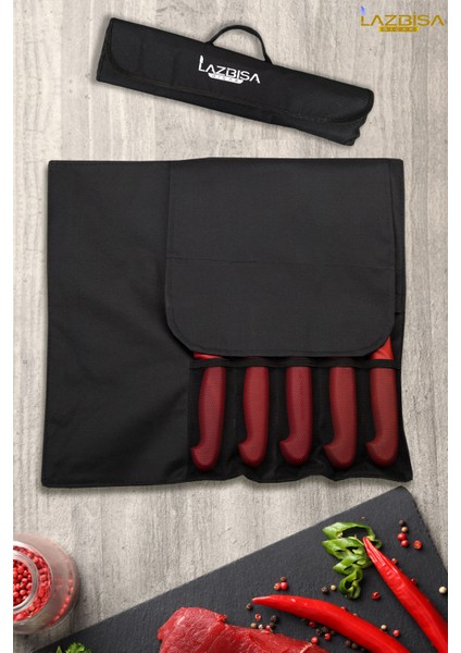 Silver Serisi Çantalı 5 Li Mutfak Bıçak Seti Gastronomi Mutfak Bıçak Seti Hds-73 fiyatları