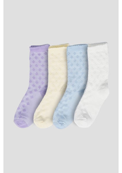 4 Çift Mevsimsel Kız Çocuk Soket Çorap