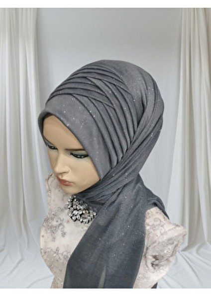 Antrasit Gri 3lu Geçiş Hazır Duvak Hazır Şal Hazır Türban fırsatları