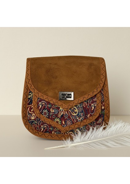 Iran Işi El Yapımı Etnik Desenli Taba Bohem Askılı Küçük Boy Omuz Çantası