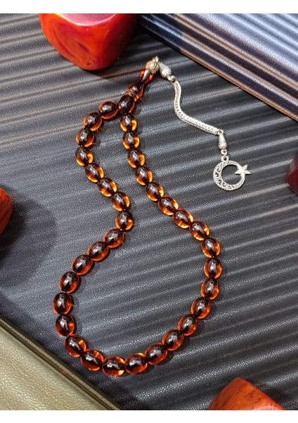 Toz Kehribar Tesbih Bal Renk