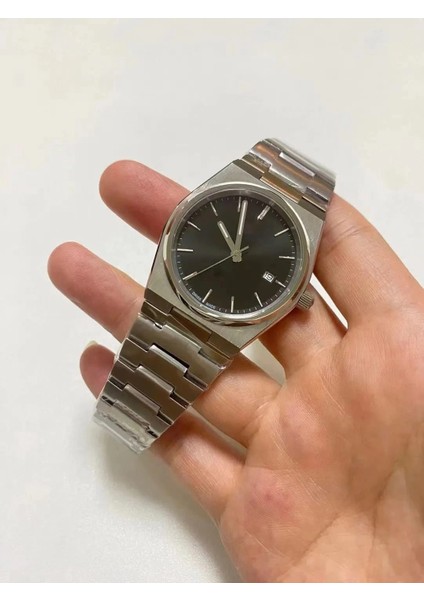 Gümüş Çelik Kordon Erkek Kol Saati Takvimli Siyah Kadran Özel Kutusunda indirimleri