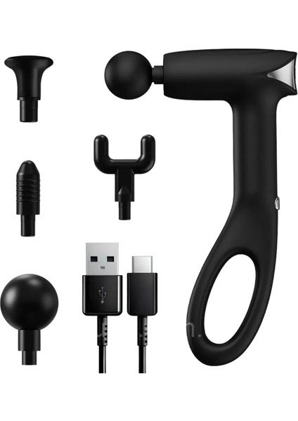 Glr KH-555 Taşınabilir Şarjlı Titreşimli Kas Masaj Cihazı 4 Başlıklı Hediye Seti