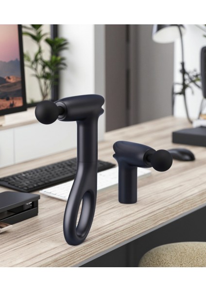 Glr KH-555 Taşınabilir Şarjlı Titreşimli Kas Masaj Cihazı 4 Başlıklı Hediye Seti