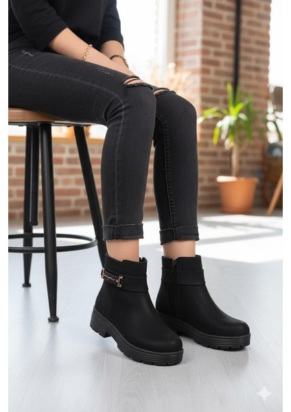 1187 Rahat Sıcak Astar Kaymaz Taban Fermuarlı Kadın Bot fiyatları