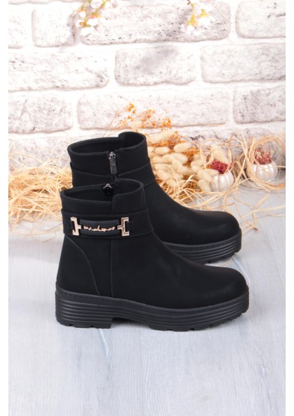 1187 Rahat Sıcak Astar Kaymaz Taban Fermuarlı Kadın Bot indirimleri
