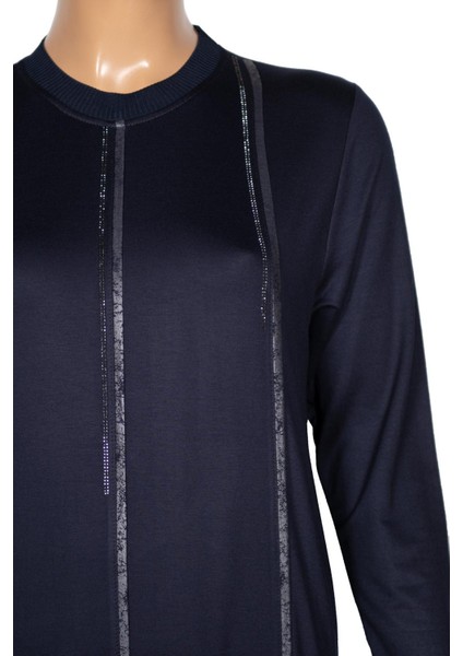 Elele Kadın Livia Büyük Beden Nervürlü Boydan Lacivert Elbise fırsatları