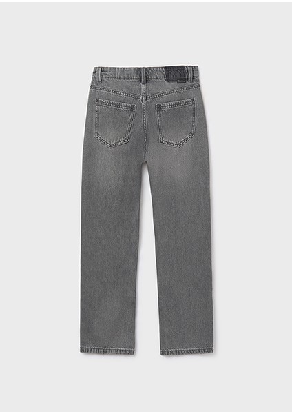 Kız Çocuk Gri Bol Paça Kot Pantolon 7574 modelleri