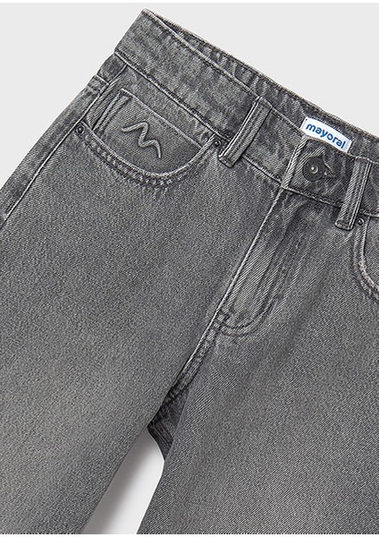 Kız Çocuk Gri Bol Paça Kot Pantolon 7574 fırsatları