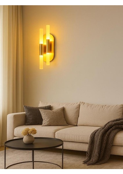 Gold Kaplama Çubuk LED Aplik Şarjlı Dekoratif Duvar Lambası (3000K Gün Işığı) fiyatları