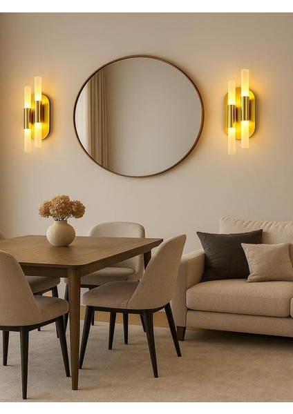 Gold Kaplama Çubuk LED Aplik Şarjlı Dekoratif Duvar Lambası (3000K Gün Işığı) fırsatları