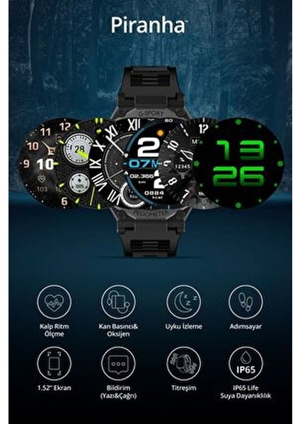 9924 Akıllı Saat / Sesli Görüşme / 1.52" Ekran / Uyku Izleme / Titreşim / Kalp Ritm Ölçme /adımsayar