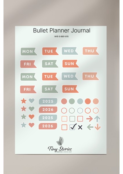 Bullet Journal Sticker Seti - 6 Sayfa / Ajanda, Scrapbook, Journal fiyatları