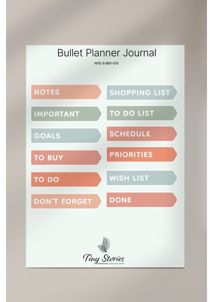 Bullet Journal Sticker Seti - 6 Sayfa / Ajanda, Scrapbook, Journal fırsatları