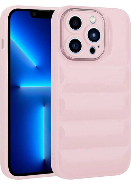 Apple iPhone 13 Pro Kılıf Kamera Korumalı Parlak Airbag'li Galya Kapak-Pembe